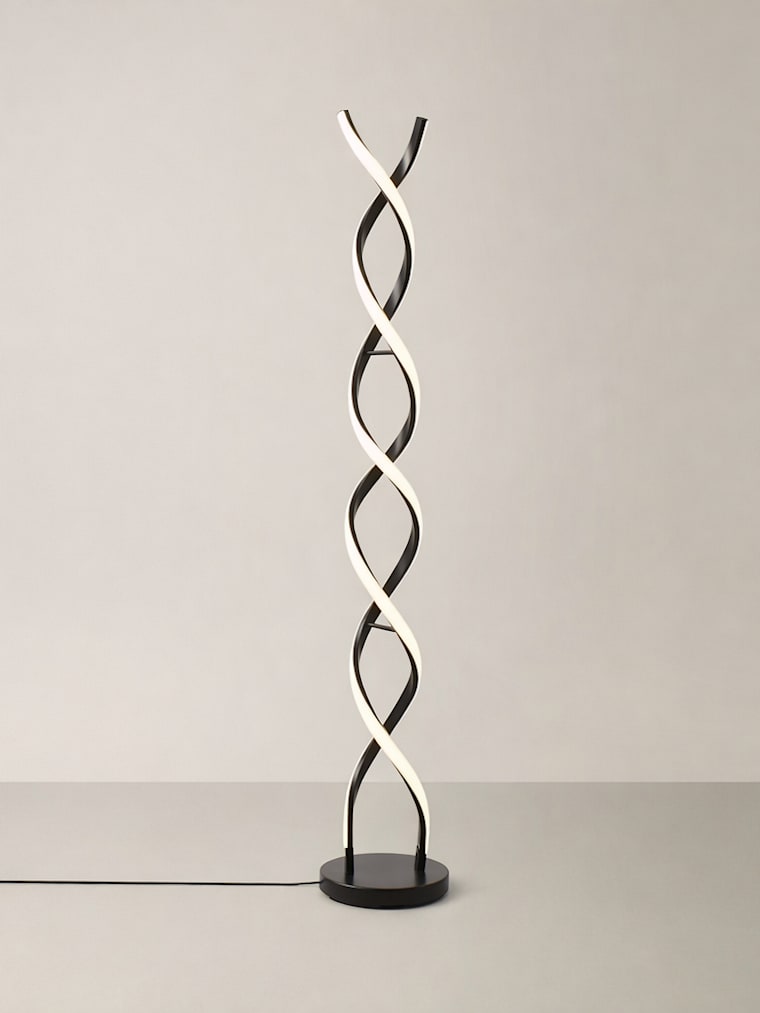 Matte Black Double Twist Floor Lamp