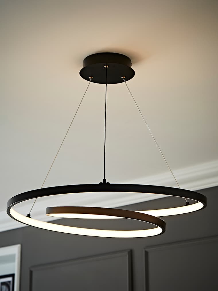 Black Integrated LED Loop Ceiling Light