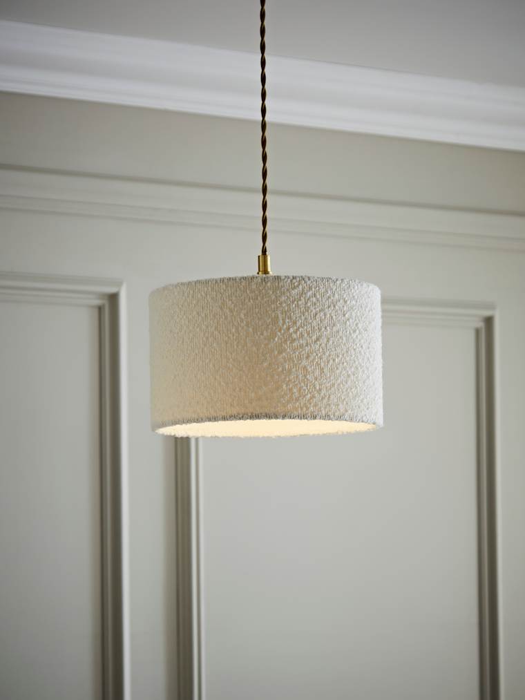 Small Cream Boucle Drum Shade