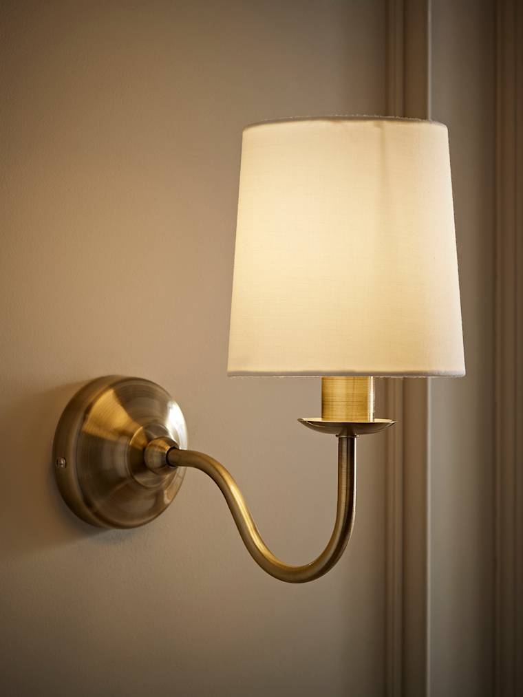 Antique Gold Wall Light with Tapered Shade