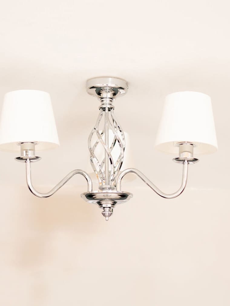 Chrome Twist 3-Way Chandelier