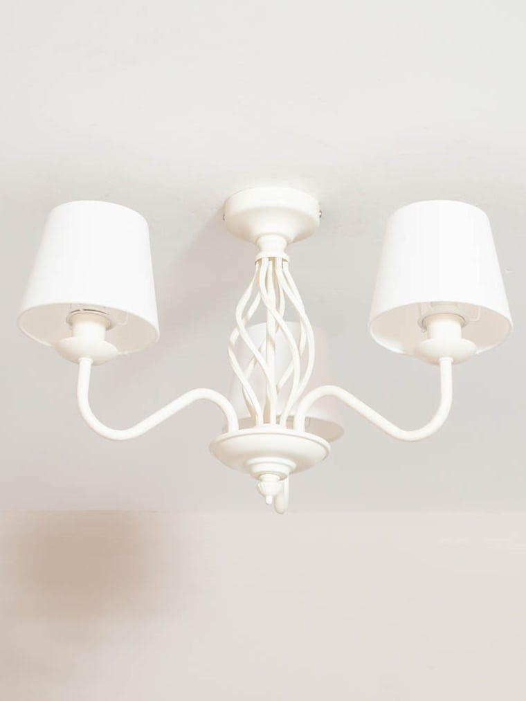 Cream 3-Way Twist Chandelier with Tapered Shades