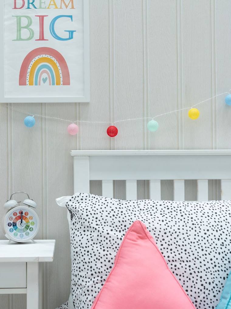 10 x Battery Operated Cotton Ball LED String Lights