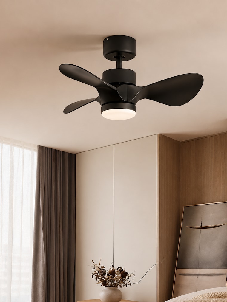 24 Inch 3 Blade Integrated LED Ceiling Fan with Remote Control in Matte Black
