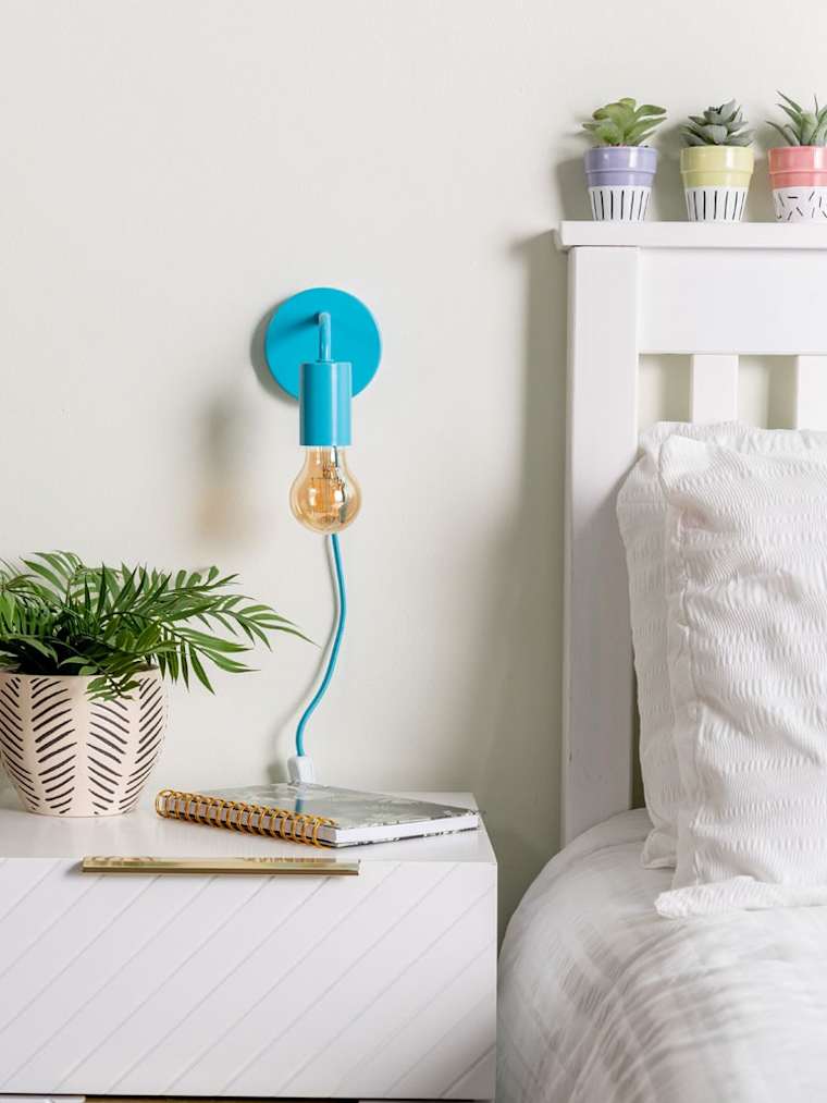 Capri Blue Colour Pop Plug-in Wall Light