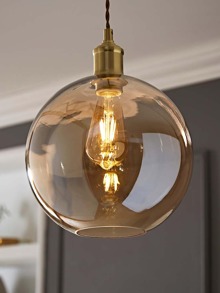 Easy Fit Amber Glass Shade
