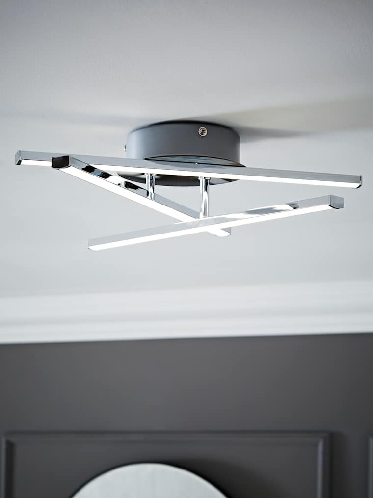 IP44 Chrome 3 Arm Adjustable Ceiling Light