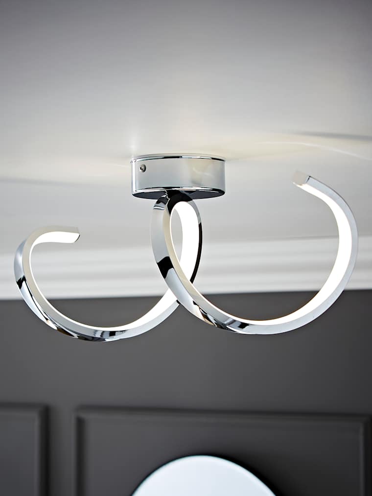 IP44 Chrome Single Twist Ceiling Light