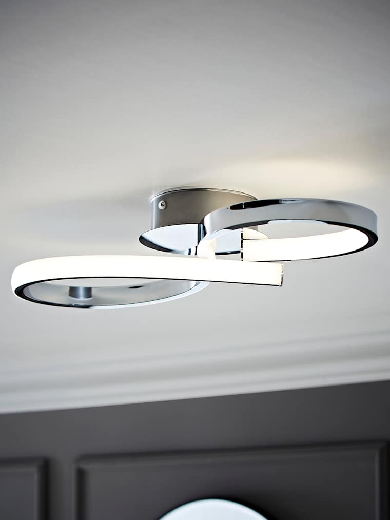 IP44 Chrome Swirl Ceiling Light
