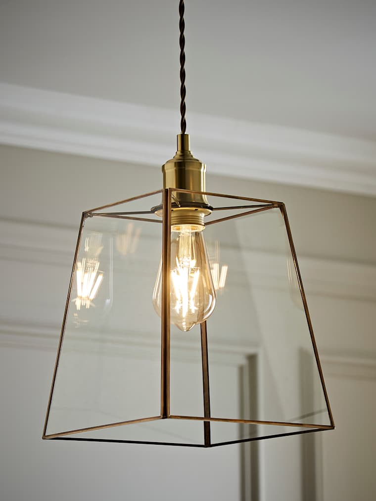 Brushed Brass Glass Easy Fit Shade