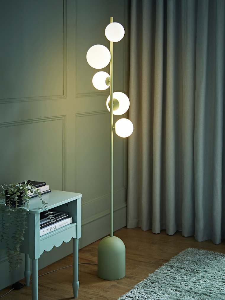 5-Way Sage Green Floor Lamp