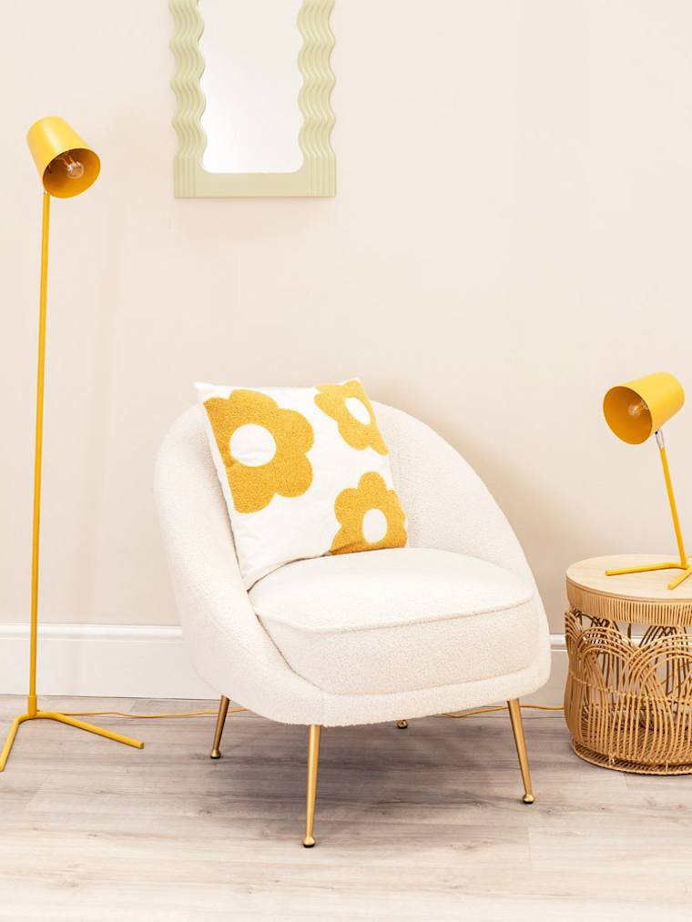 Mustard Dome Shade Floor Lamp