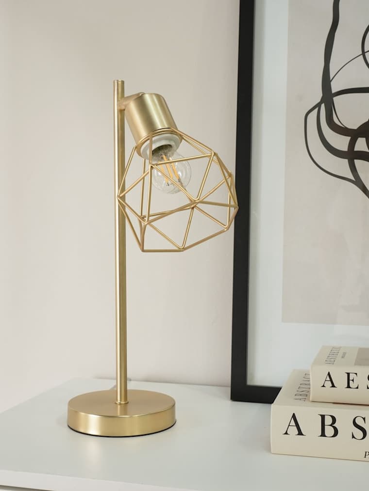 Brushed Gold Geometric Desk Lamp