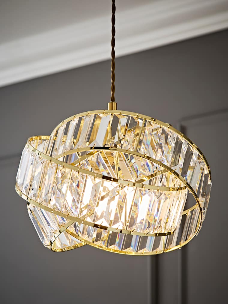 Gold and Clear Easy Fit Ceiling Shade
