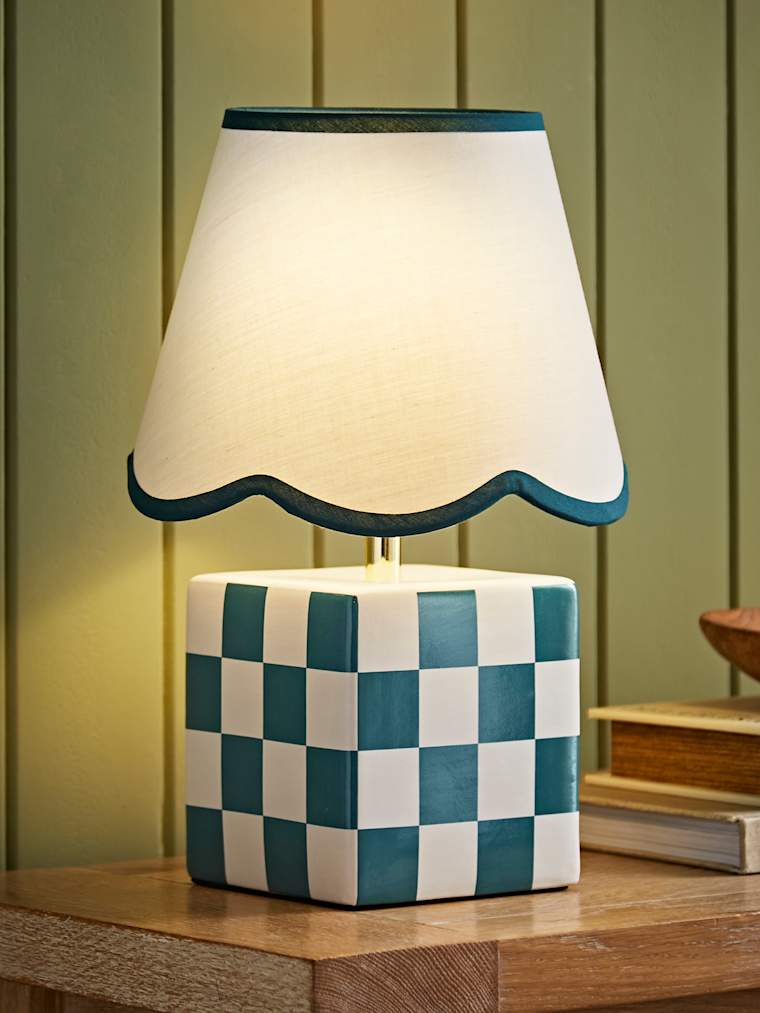 Sage Green Ceramic Table Lamp with Cream Shade