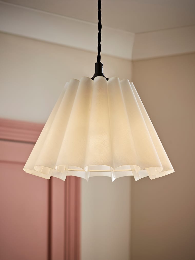 White Pleated Tapered Shade
