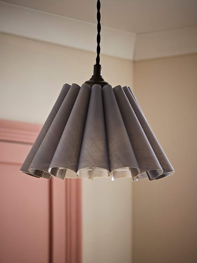 Grey Pleated Tapered Shade