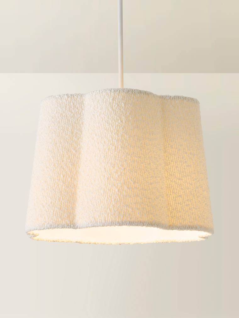 Cream Boucle Scalloped Shade