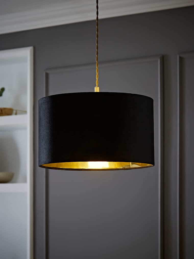 Medium Black with Gold Metallic Inner Drum Shade