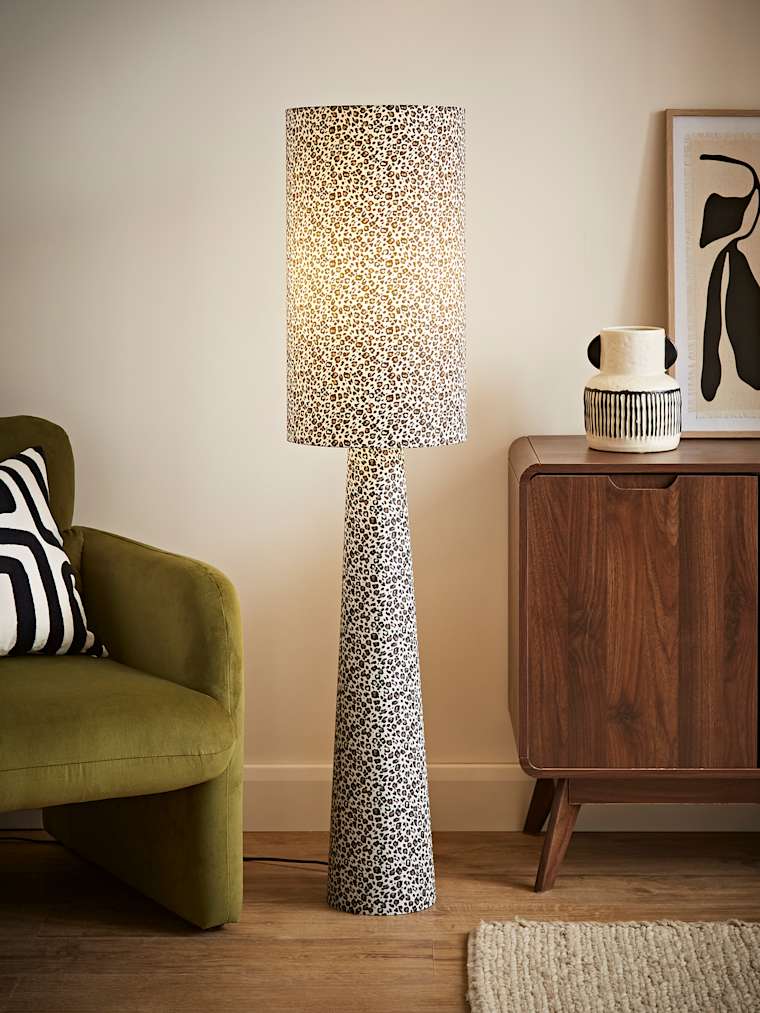 Leopard Print Fabric Floor Lamp