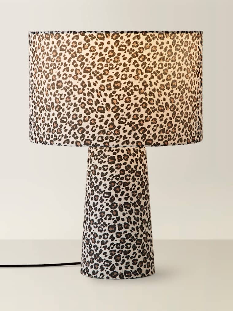 Leopard Print Fabric Table Lamp