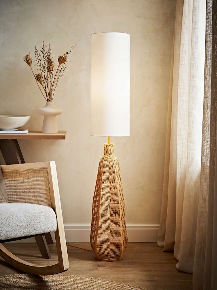 Rattan Midi Floor Lamp