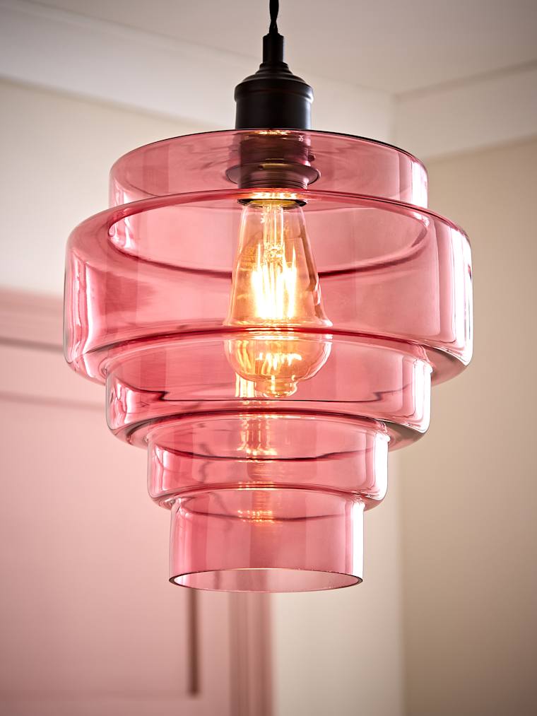 5 Tier Pink Glass Easy Fit Shade