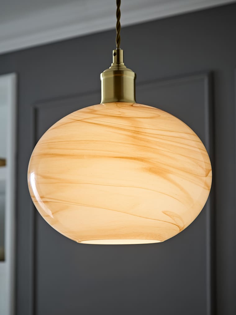 Alabaster Marble Effect Glass Shade