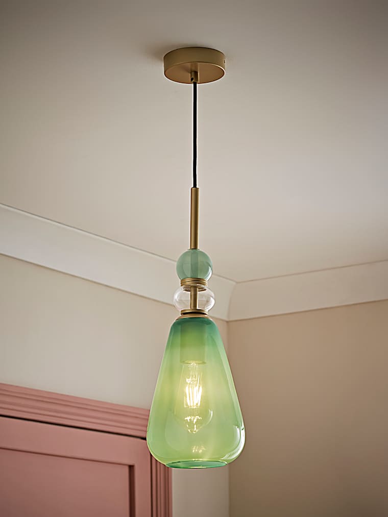 Green Stacked Glass Pendant Ceiling Light