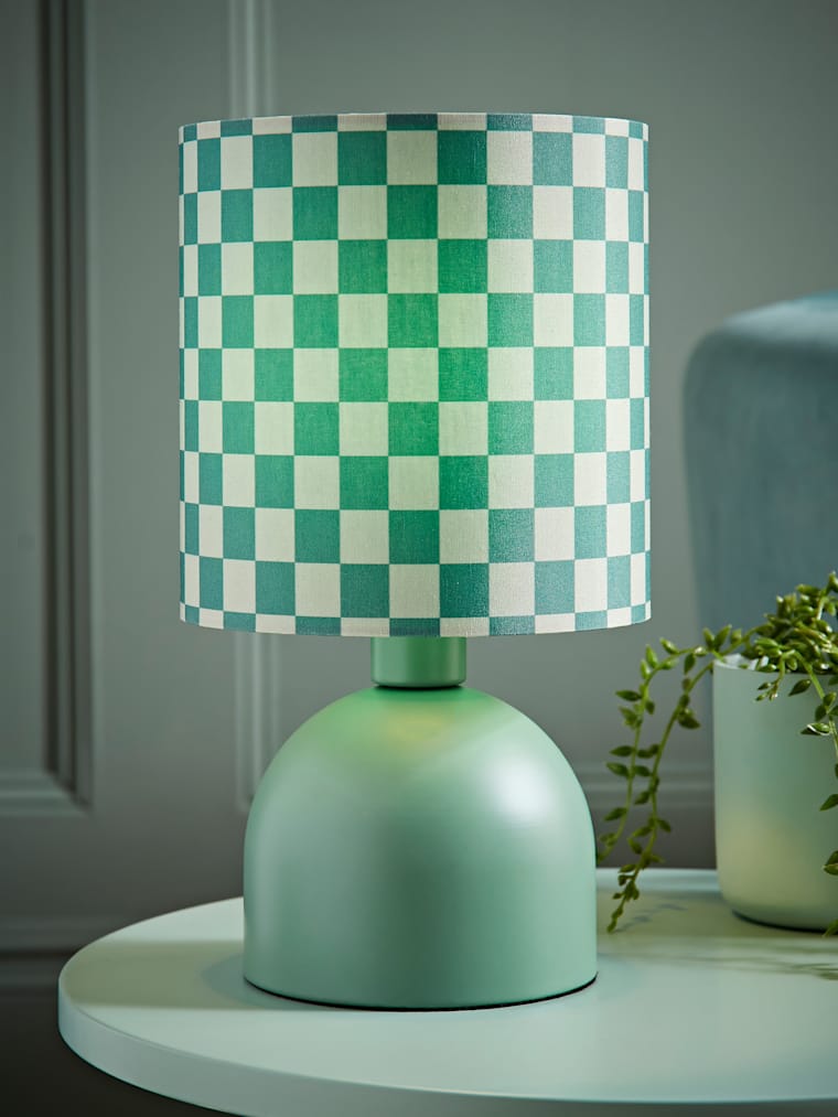Green Checkerboard Table Lamp