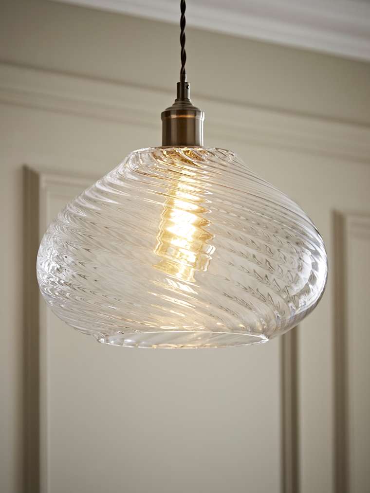 Twill Clear Glass Pendant Shade