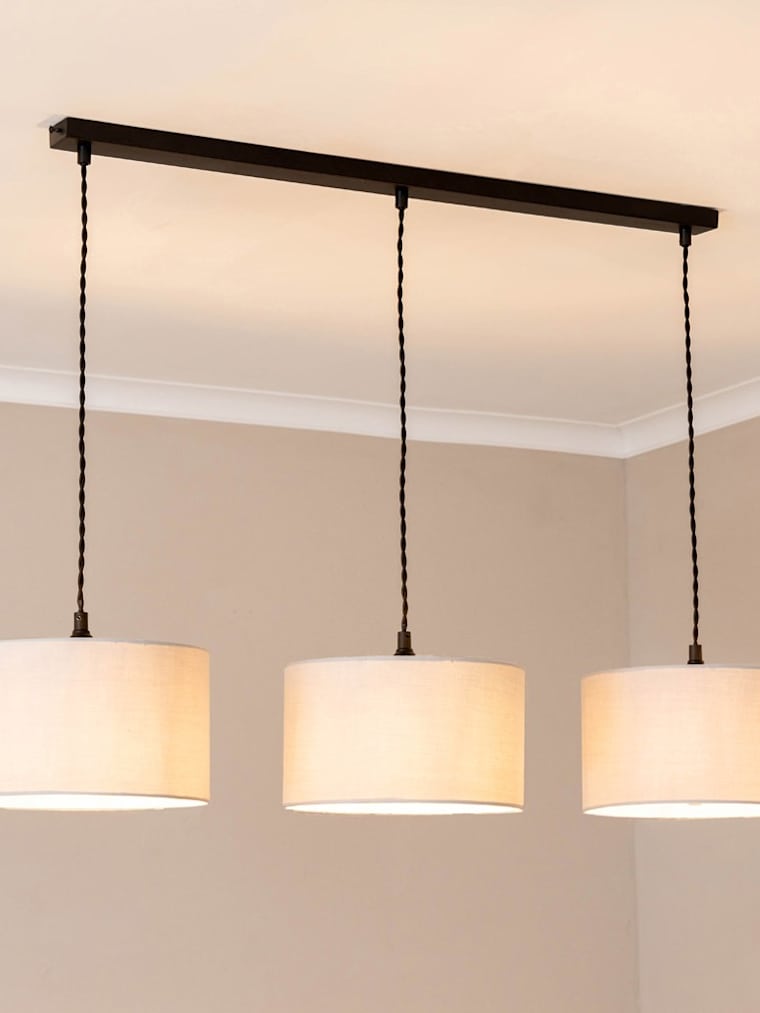Black Braided Cable Adjustable Diner Ceiling Lampholder