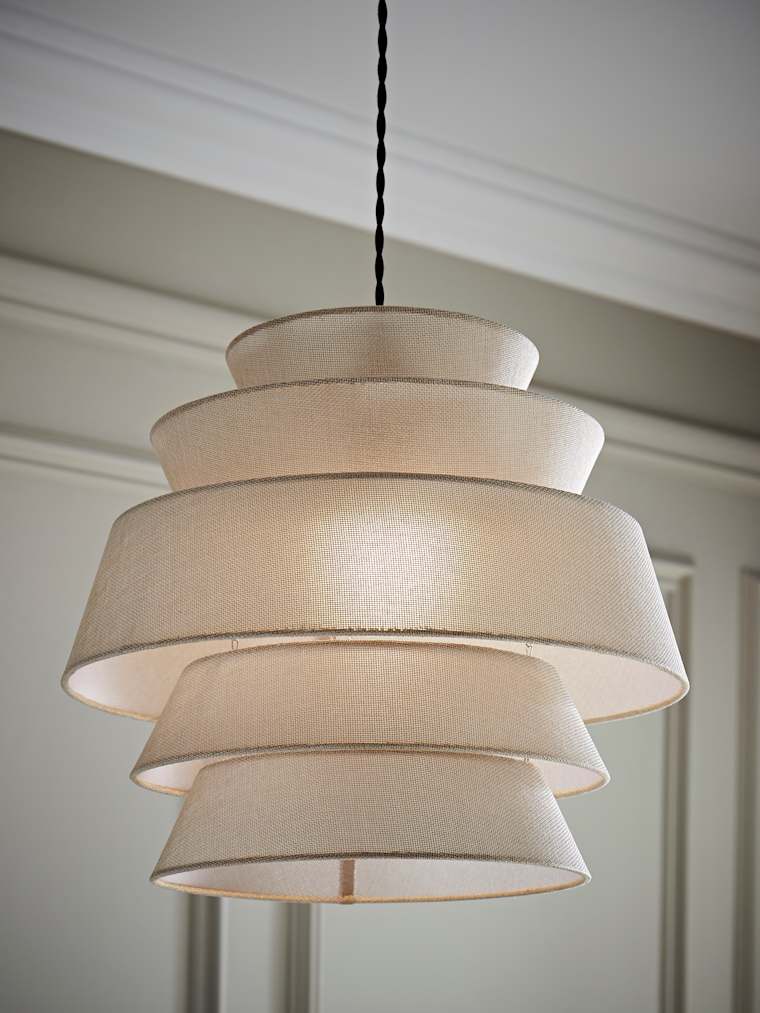5 Tier Natural Linen Pendant Shade