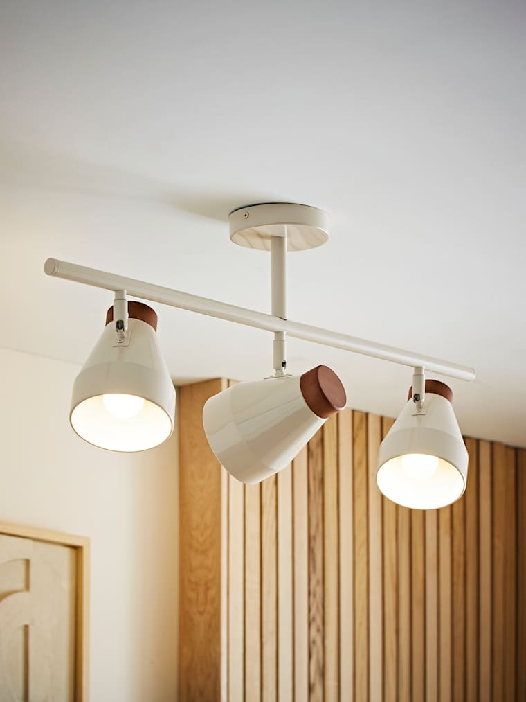 Cream & Walnut Bar Ceiling Light