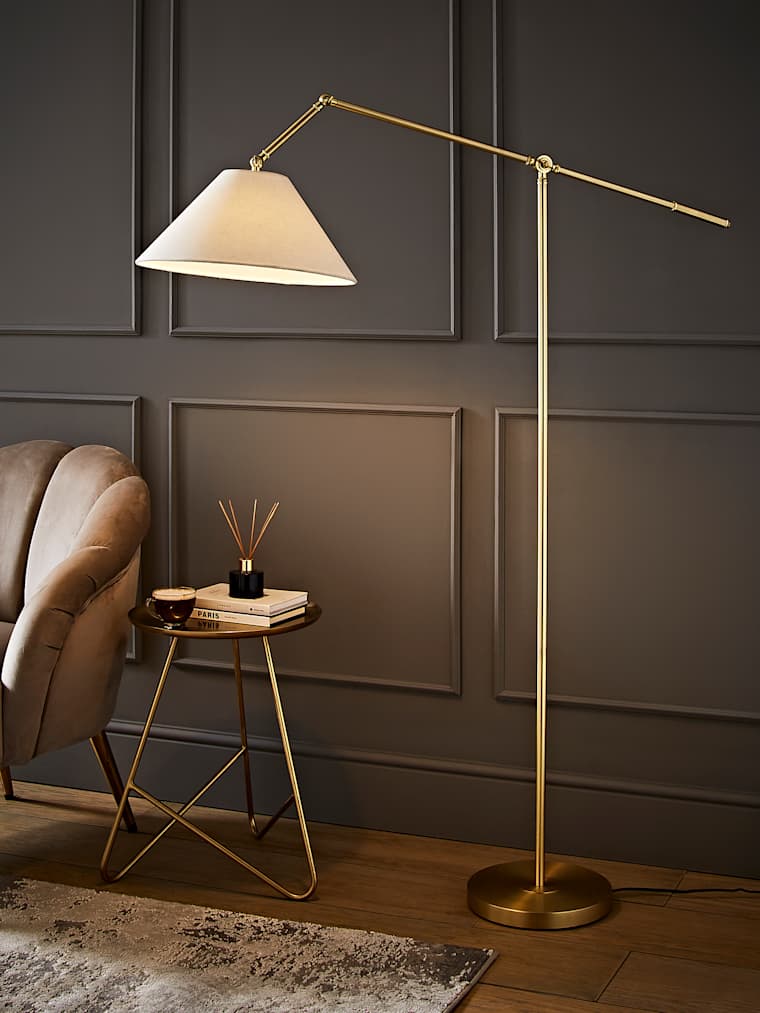 Brushed Gold Adjustable Floor Lamp