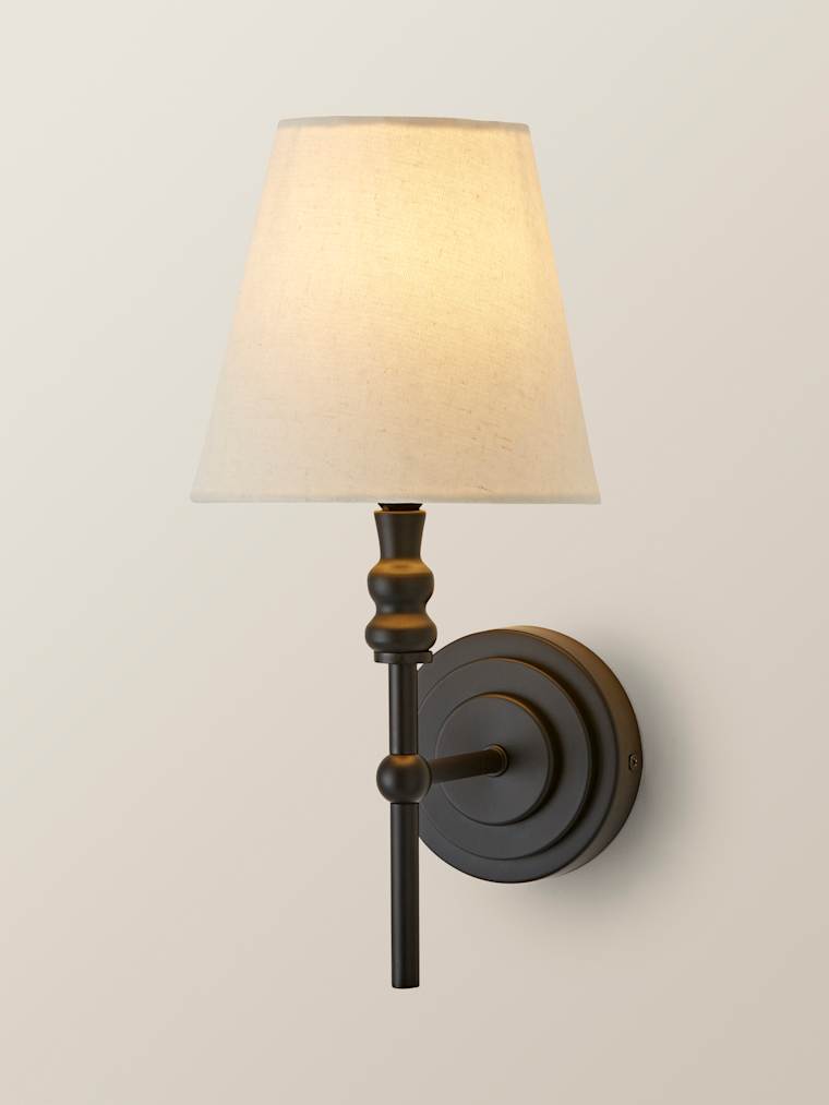 Matte Black Wall Light with Tapered Shade 
