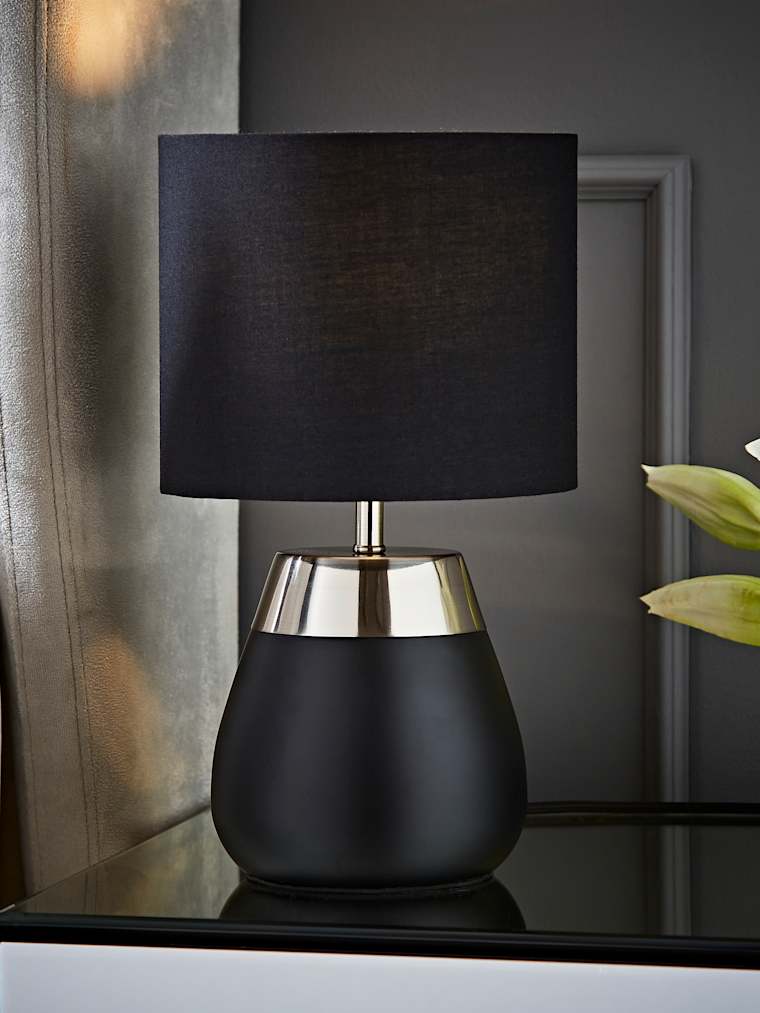 Black Touch Table Lamp with Black Shade