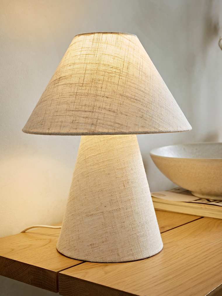 Tapered Linen Table Lamp