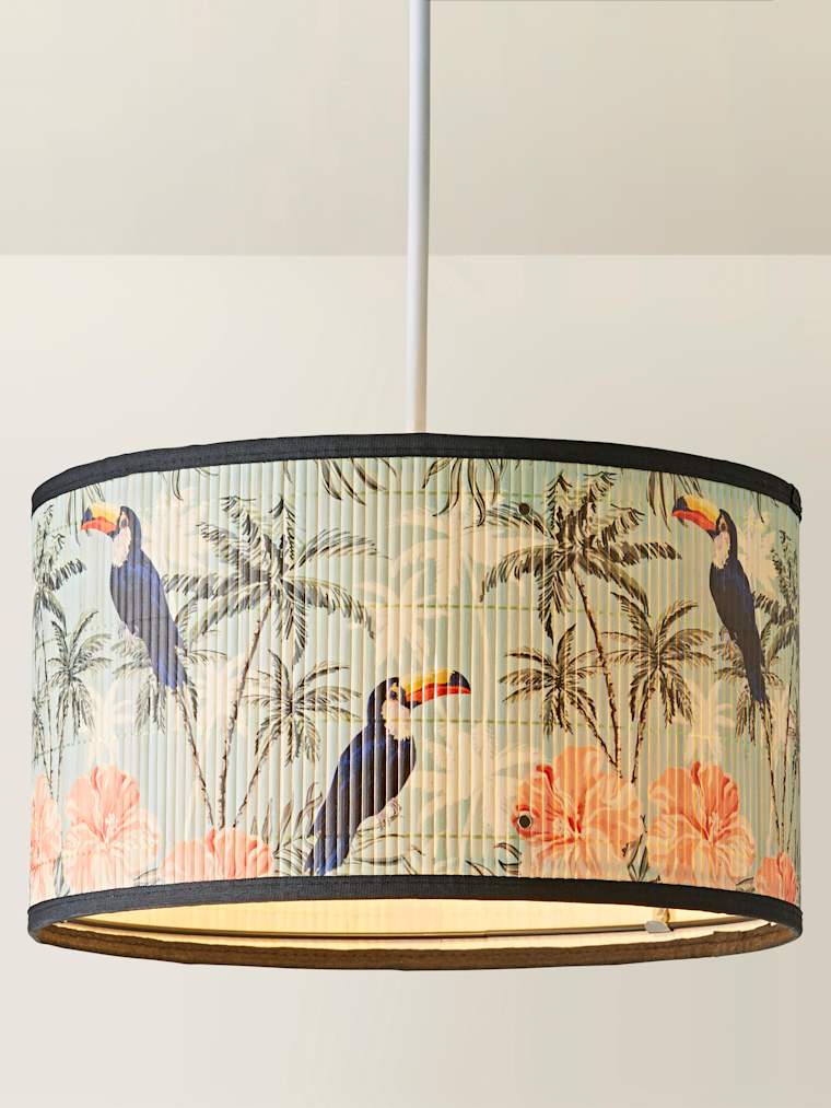 Medium Pastel Bamboo Drum Shade