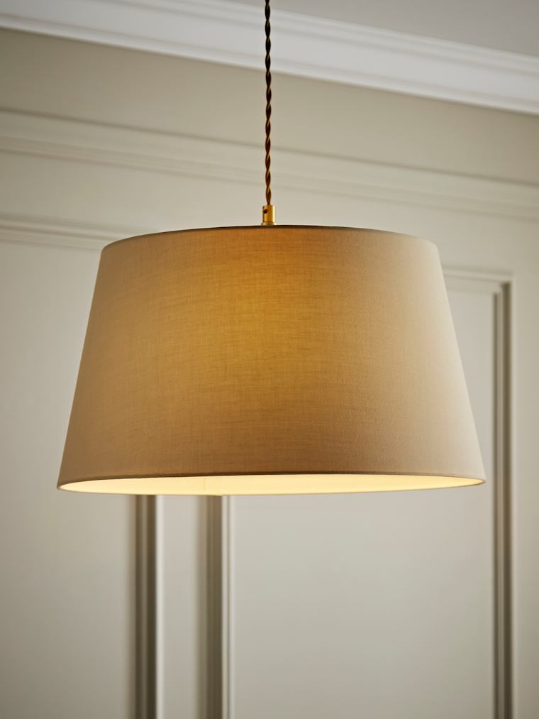 Large Natural Fabric Taper Shade