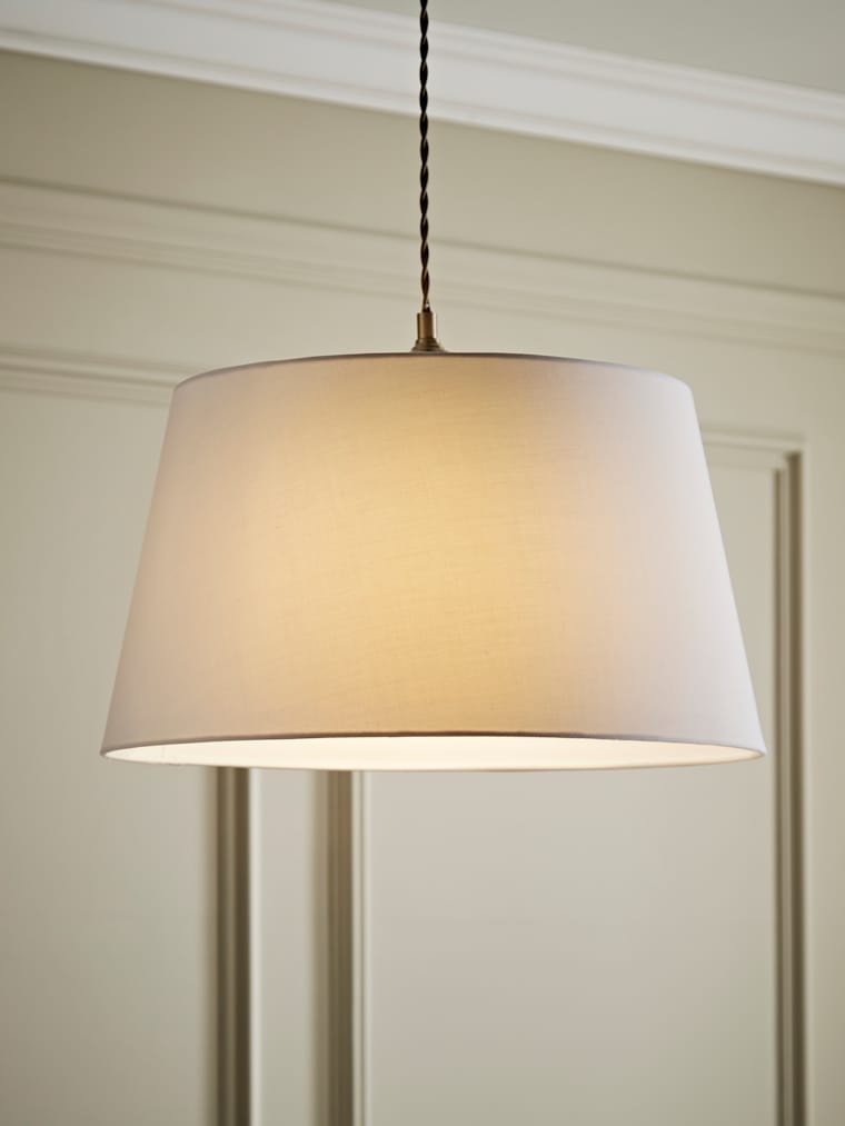 Large White Fabric Taper Shade
