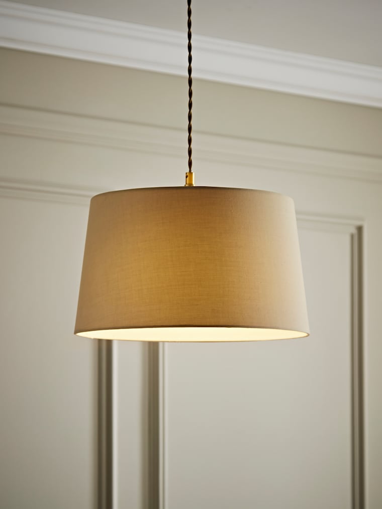Medium Natural Fabric Taper Shade