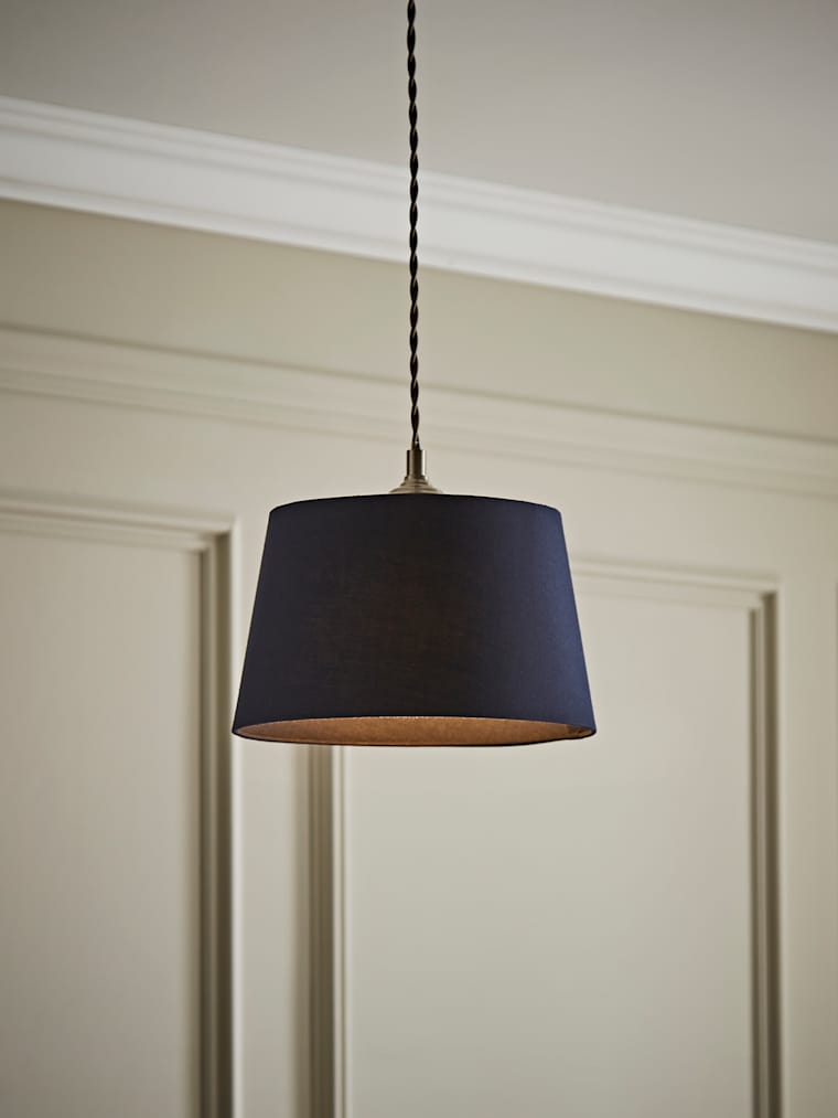 Small Navy Fabric Taper Shade