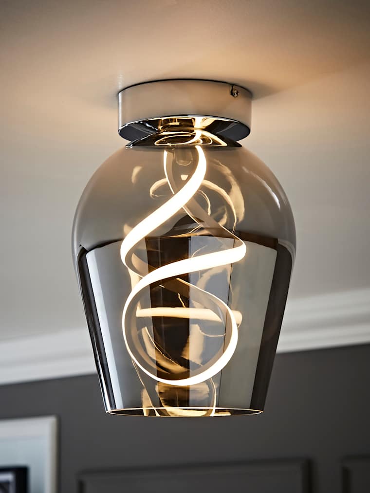 Dark Grey Integrated LED Helix Ceiling Light