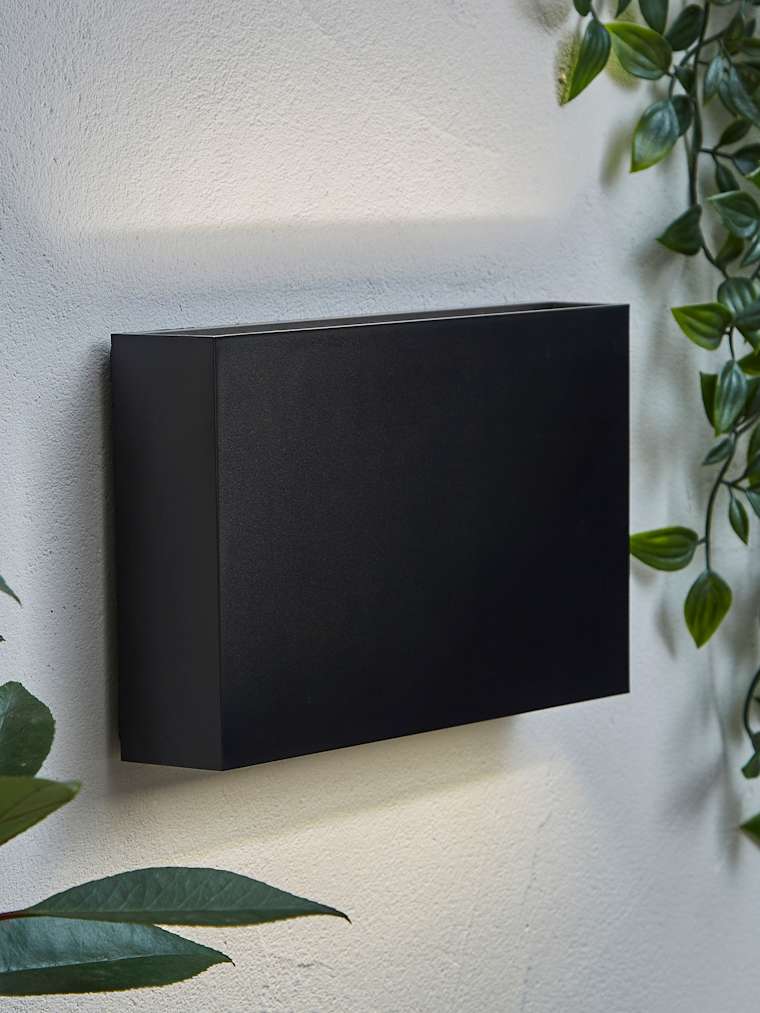 Black Outdoor Slimline LED Up and Down Wall Light