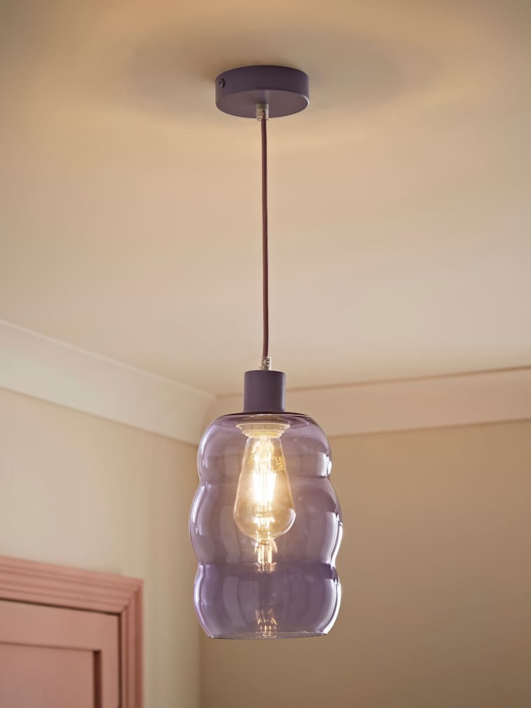 Lilac Glass Pendant Ceiling Light