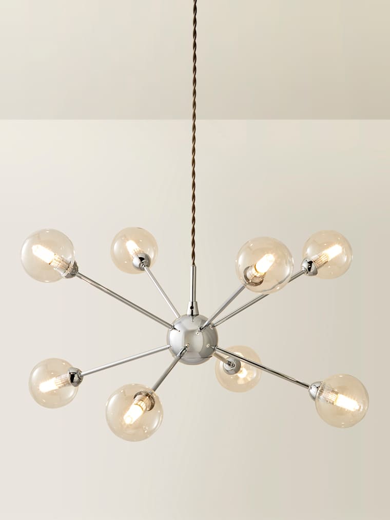Brushed Chrome 8 Arm Sputnik Ceiling Light