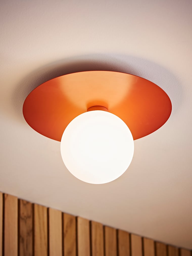 Rust Flush Globe Ceiling Light