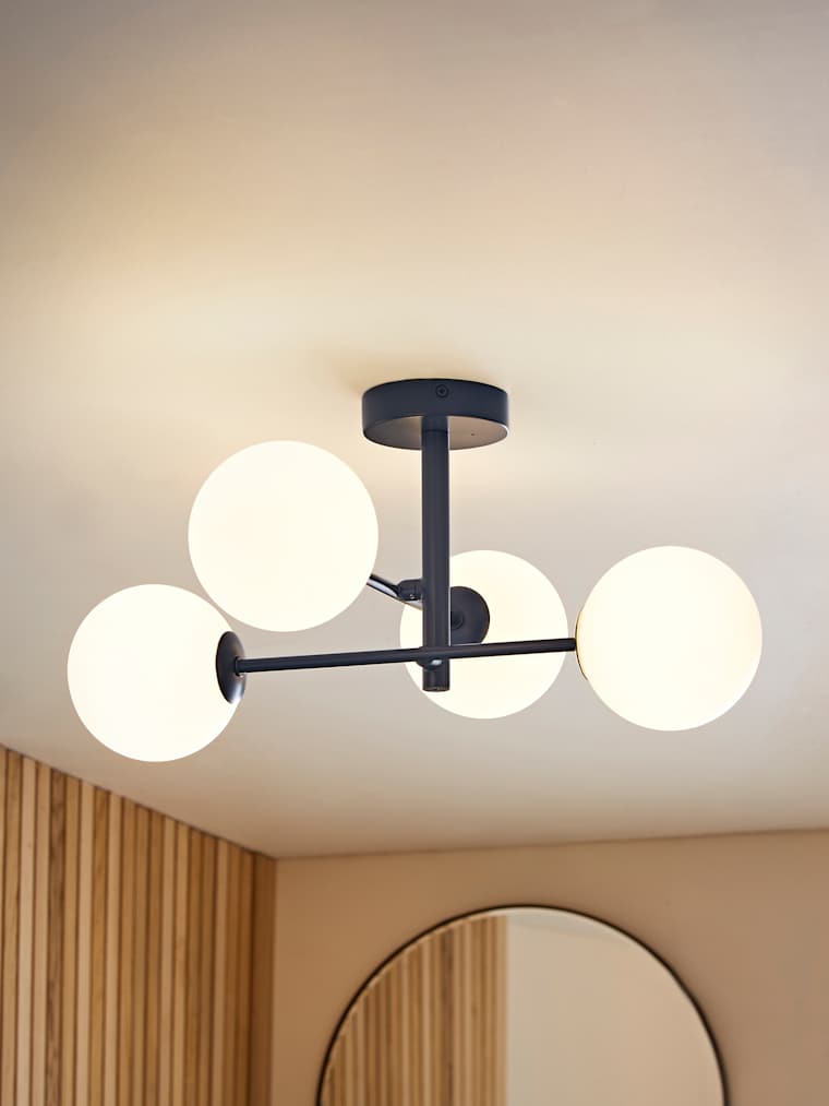 Matte Navy Multi Arm Globe Ceiling Light