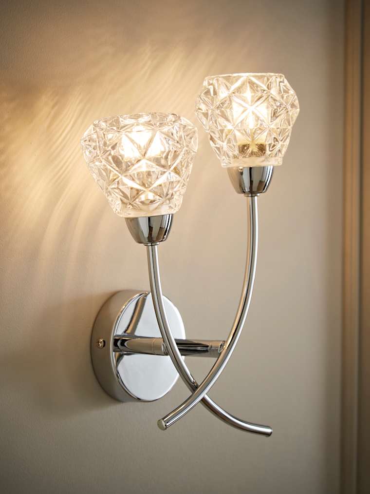 Chrome and Glass Wall Light
